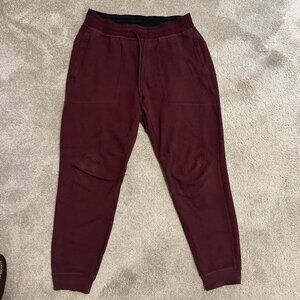 lululemon At Ease Joggers Large Burgundy